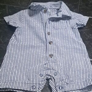 Carter's Navy and White Gingham Baby Outfit